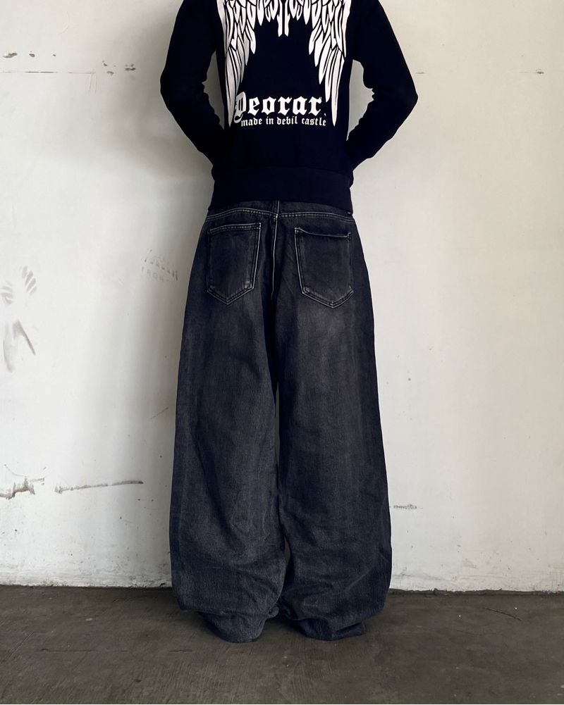 Y2K Skater Jeans Pria black gray, foto 4