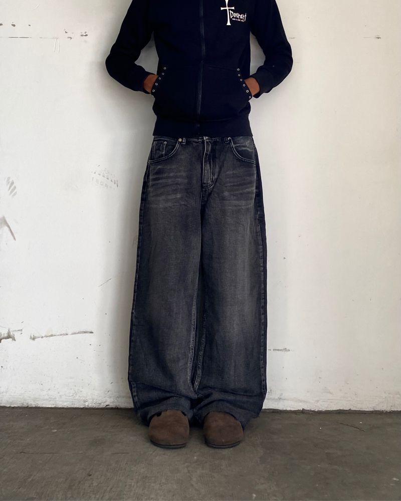 Y2K Skater Jeans Pria black gray, foto 2