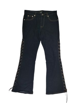 Vintage High waisted jeans Wanita navy