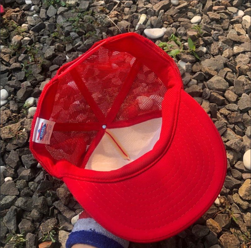 Vintage Y2K Hat Pria burgundy red, foto 4