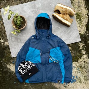 Fieldcore Gorpcore Grunge Puffer jacket Pria blue