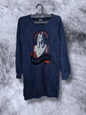 Hysteric Glamour Y2K Avant Garde Sweatshirt Wanita navy