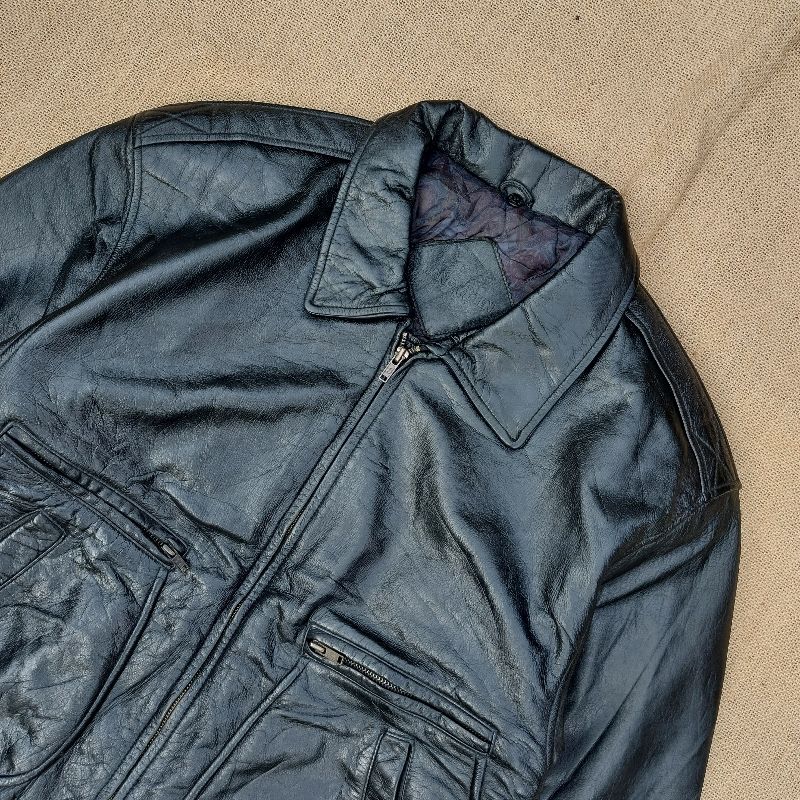 Hangten Vintage Y2K Leather jacket Pria black, foto 2