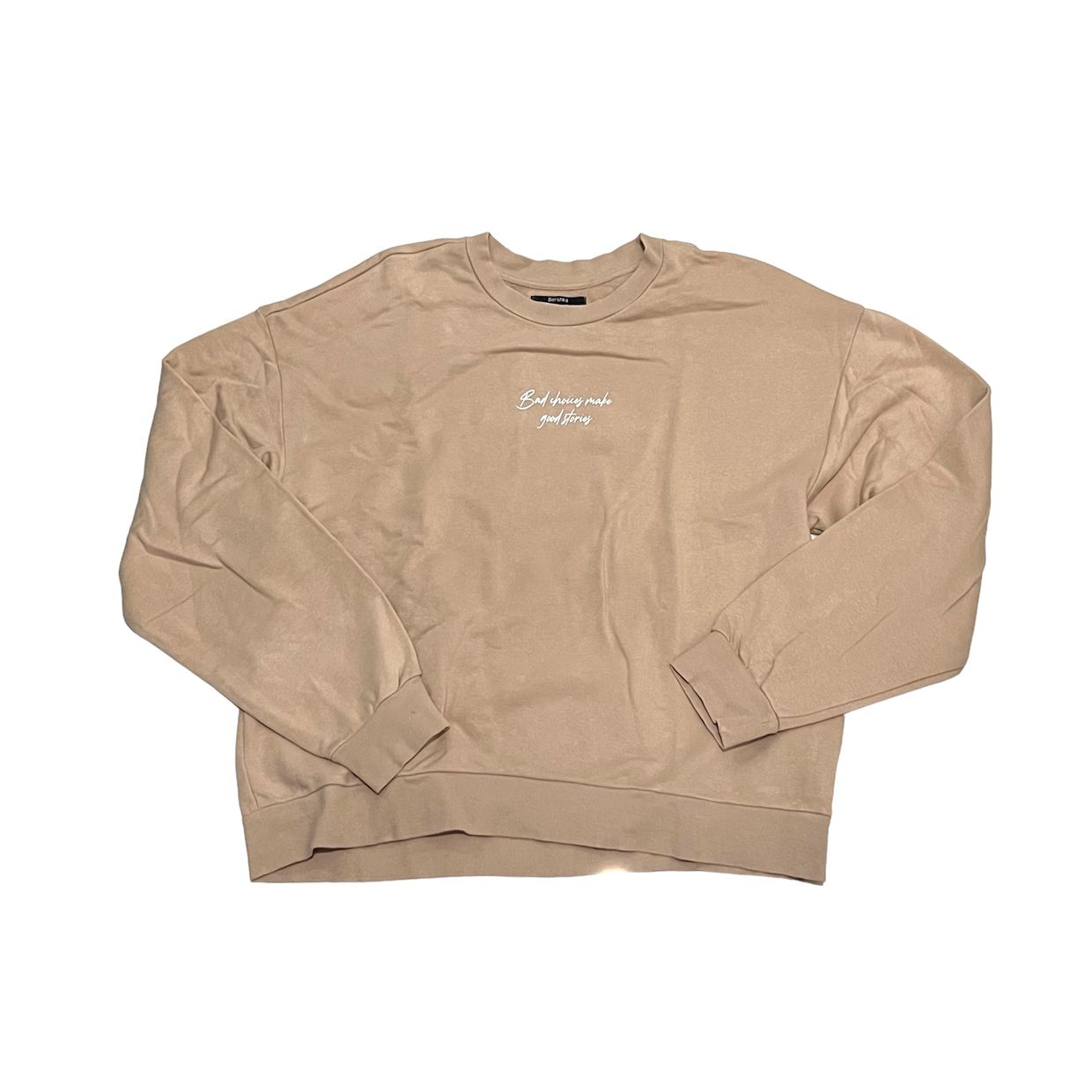 Bershka Indie Casual Sweater Wanita tan cream Preloved