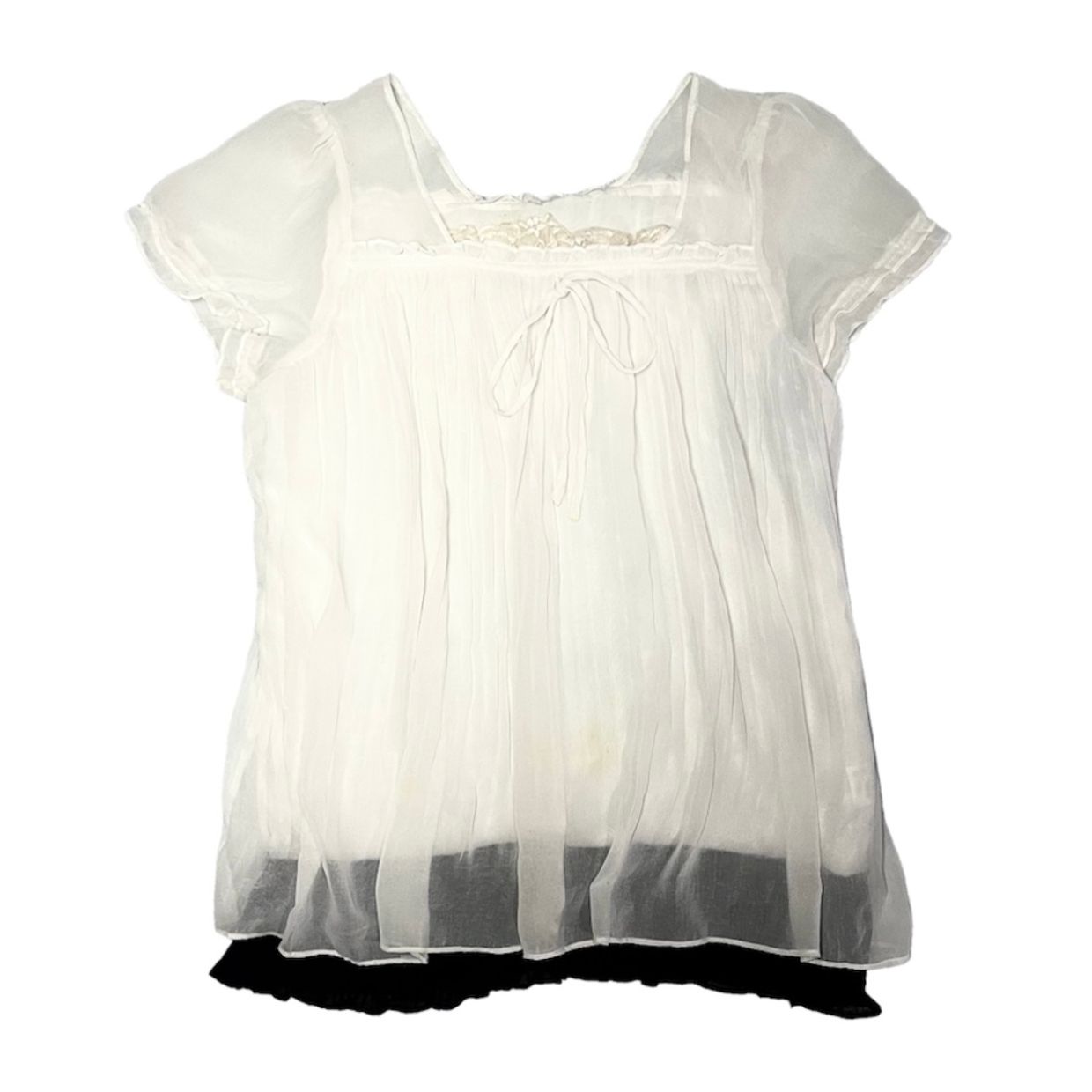 Coquette Casual Blouse Wanita white black