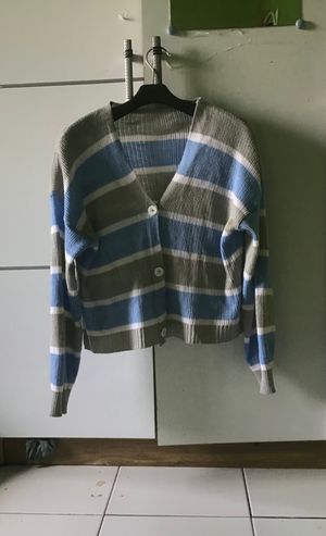 Cardigan Wanita gray blue