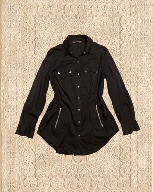Chrome Hearts Streetwear Y2K Blouse Wanita silver black