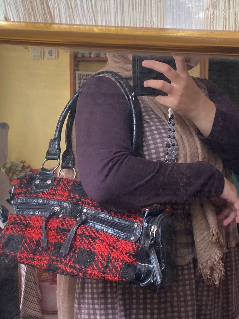Goth Emo Shoulder bag Wanita red black, foto 4