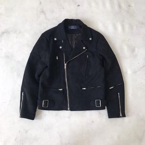 Streetwear Y2K Leather jacket Pria black