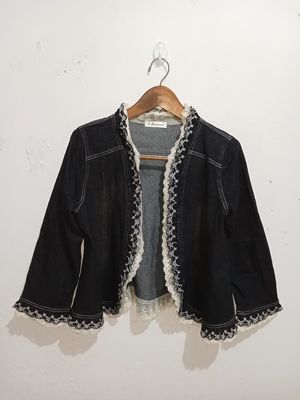 Streetwear Coquette Denim jacket Wanita black