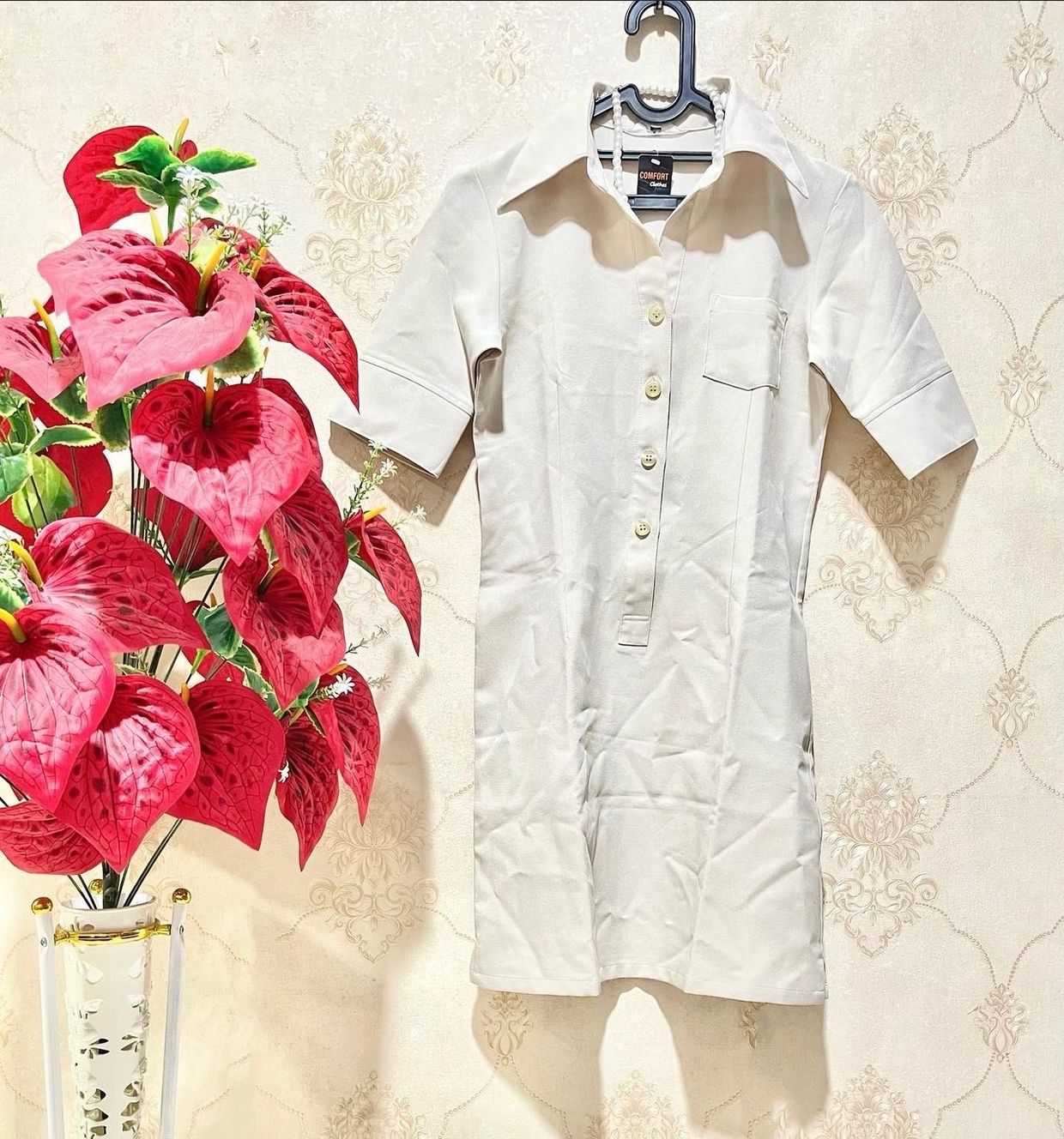 Casual Casual dress Wanita cream