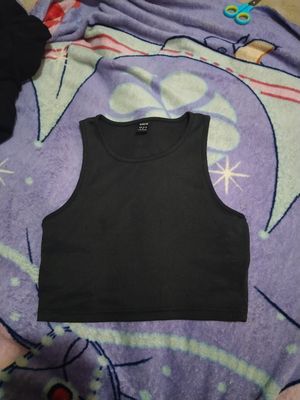 Shein Vintage Casual Crop top Wanita black