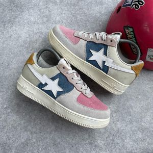 A Bathing Ape Indie Casual Sneakers Wanita white pink