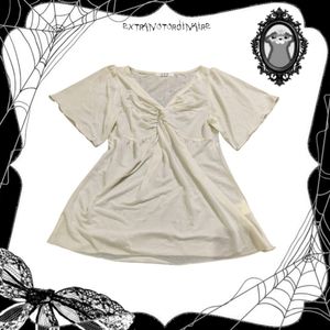 Japanese brand Y2K Coquette Blouse Wanita cream