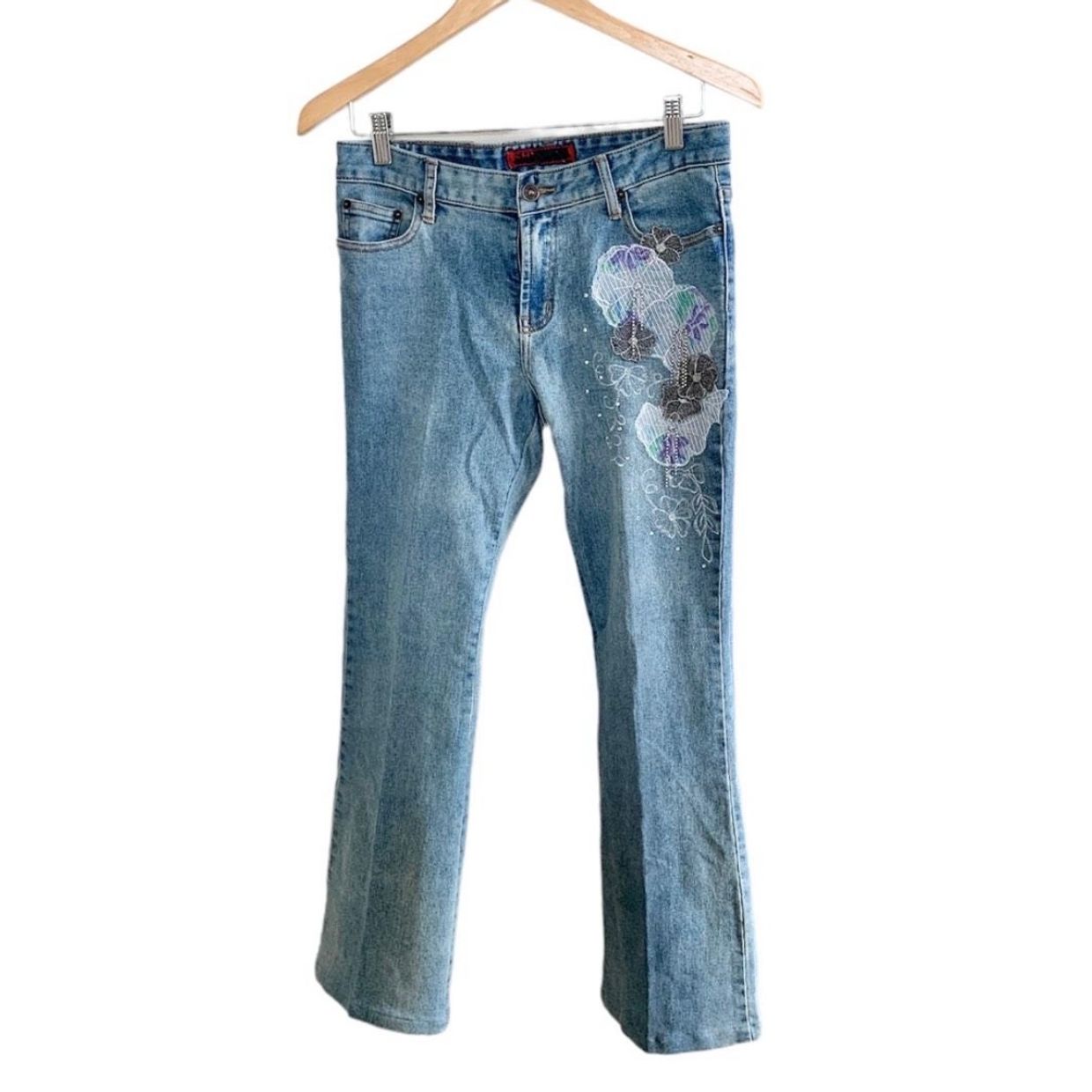 Vintage Y2K Wide leg jeans Wanita navy blue