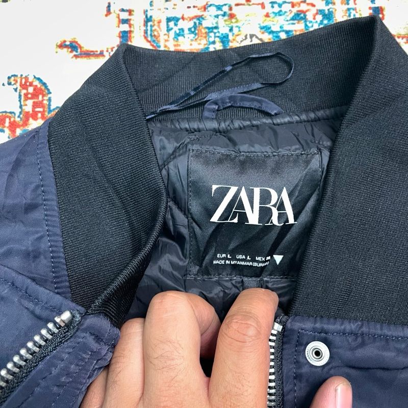 ZARA Y2K Casual Bomber jacket Pria navy, foto 5