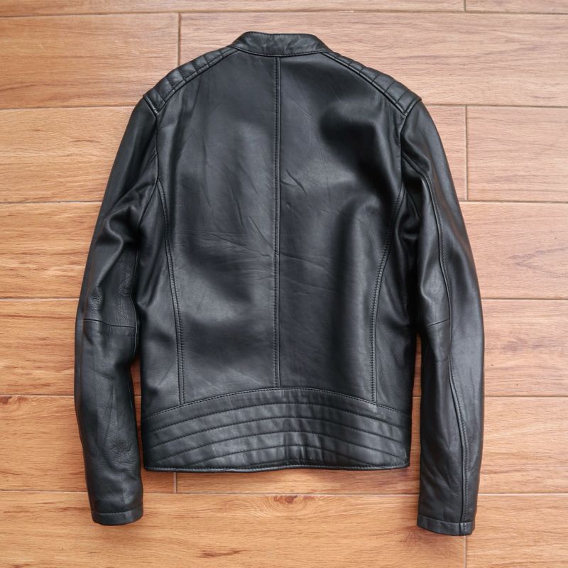Biker Casual Leather jacket Pria black, foto 3