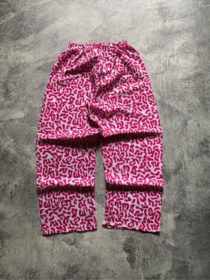 Keith Haring Y2K Futurist Casual trouser Wanita white pink