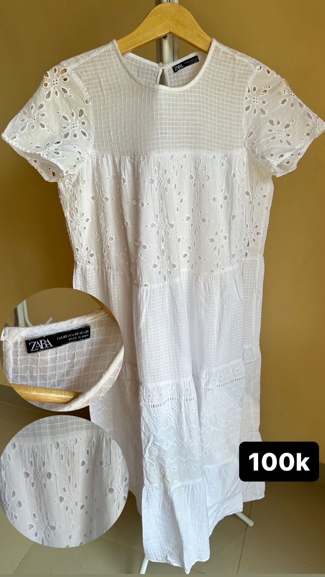ZARA Minimalist Maxi dress Wanita white
