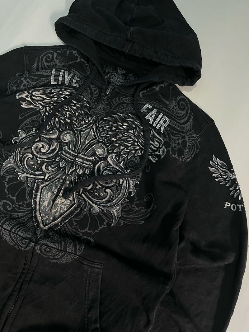 Buckaroo Grunge Goth Hoody Pria black, foto 3