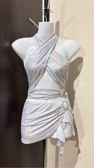 Shein Y2K Luxury Wanita silver white