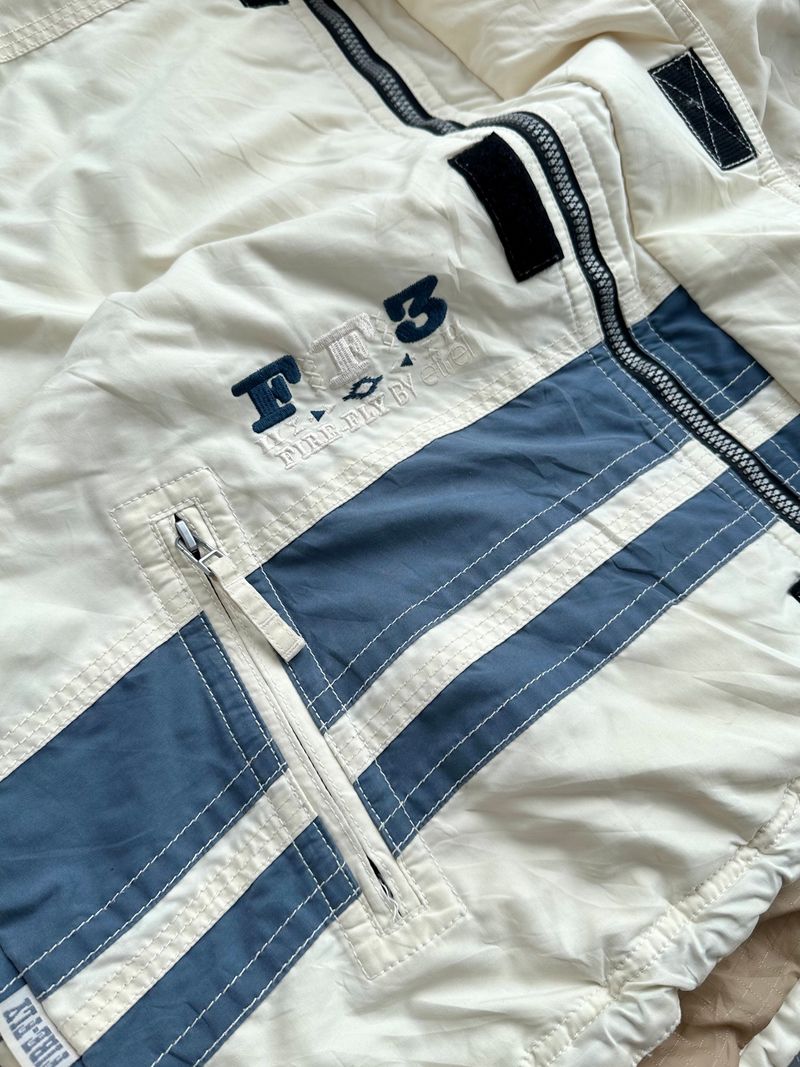 Vintage Puffer jacket Pria white navy, foto 5