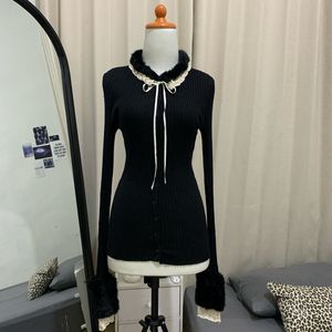 Vintage Coquette Blouse Wanita white black