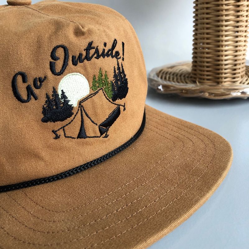 Vintage Casual Hat Pria tan, foto 4