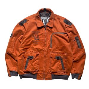 Vintage Indie Bomber jacket Pria orange