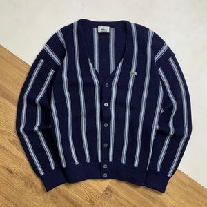 Lacoste Vintage Streetwear Cardigan Pria navy