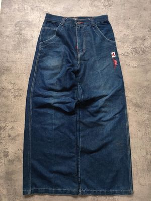 MCM Streetwear Y2K Jeans Pria blue