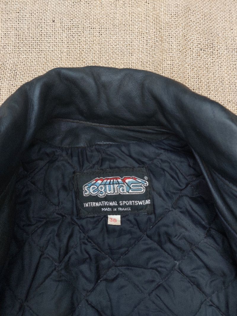 Vintage Biker Leather jacket Pria black gray, foto 8