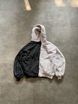Casual Fleece Pria white black