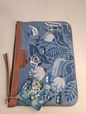 Casual Batik Clutch Wanita brown blue