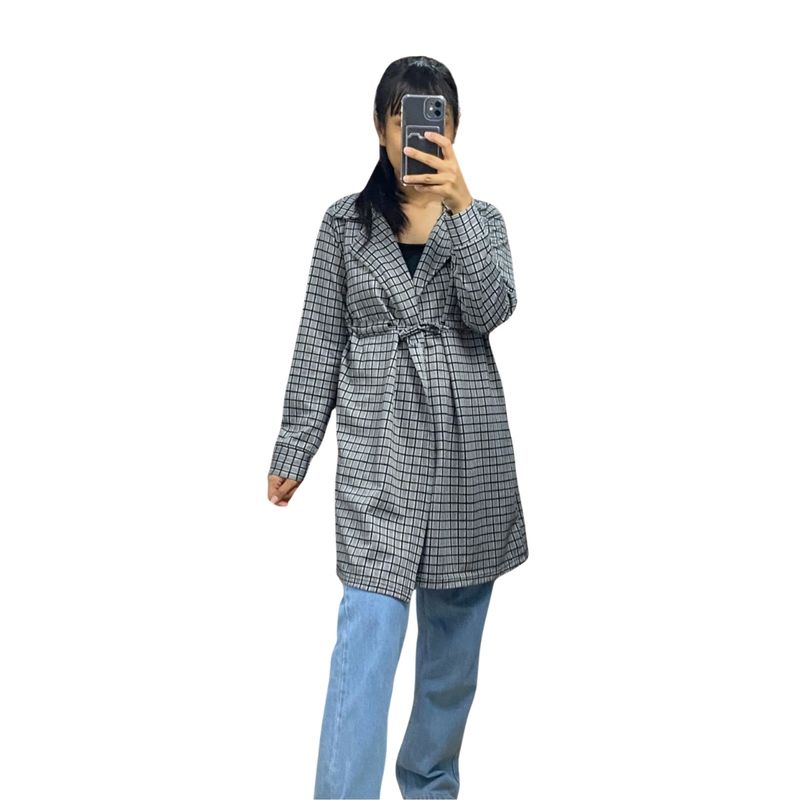 Y2K Casual Blazer Wanita gray, foto 2
