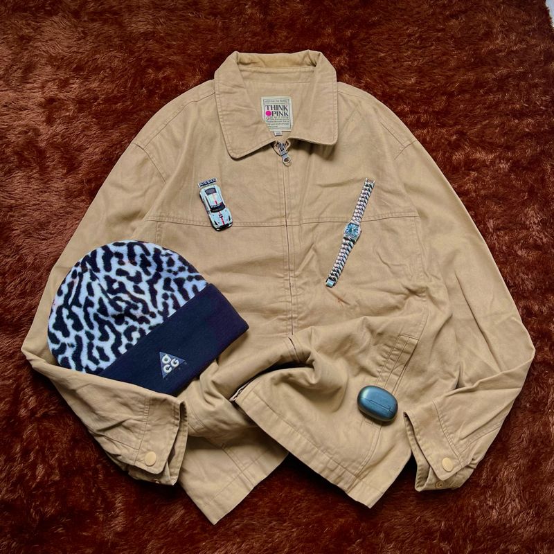 Grunge Indie Harrington jacket Pria cream, foto 2