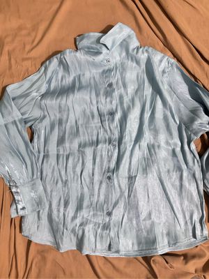 Minimalist Shirt Wanita blue