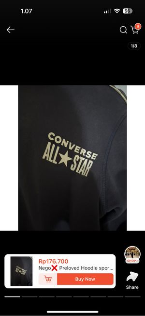 Converse Vintage Streetwear Hoody Wanita navy blue