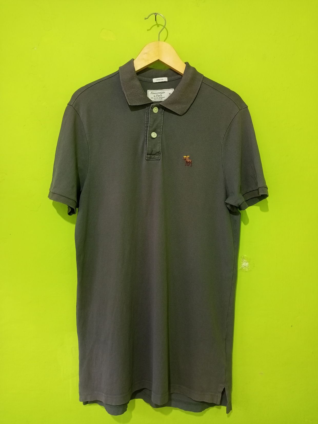 Abercrombie & Fitch Luxury Casual Polo shirt Pria brown gray