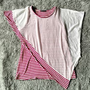 Y2K Casual T-shirt Wanita white red