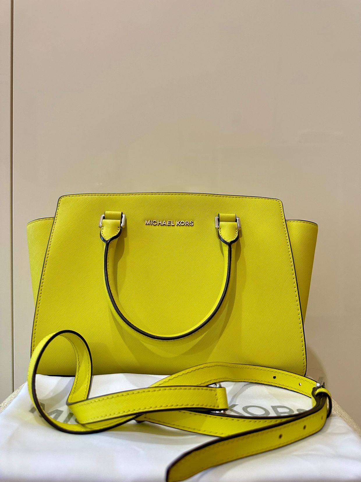 Kors Selma Michael Kors Neon Yellow Backpack Adele Leather