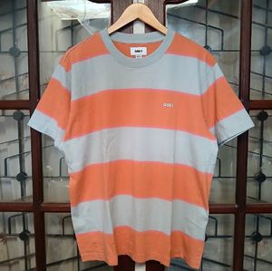 Obey Streetwear Casual T-shirt Pria orange gray