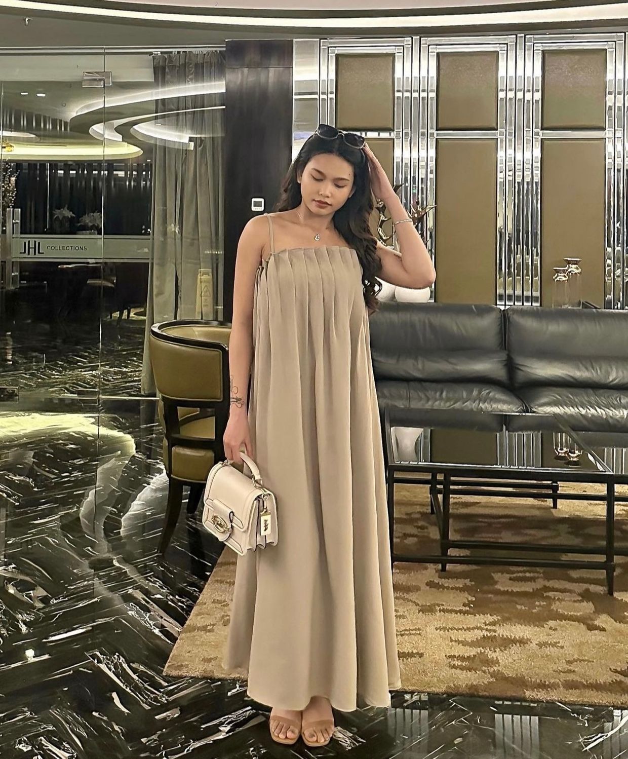 Minimalist Casual dress Wanita tan