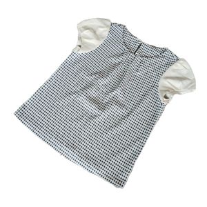 Minimalist Casual Blouse Wanita white blue