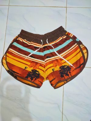 Casual Short Wanita brown orange