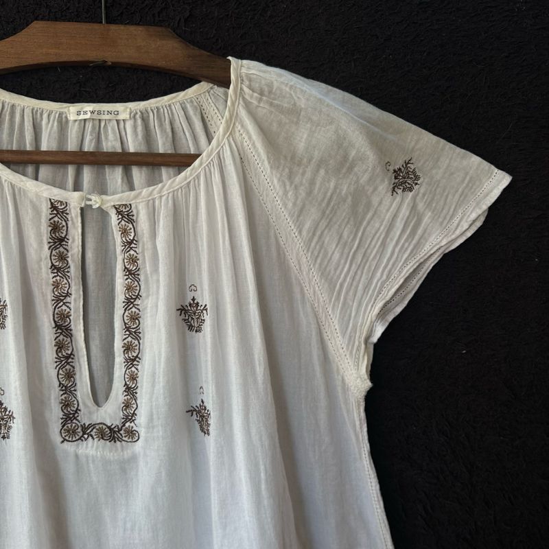 Vintage Blouse Wanita white, foto 3