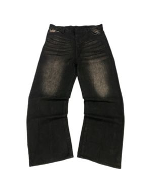 Japanese brand Vintage Streetwear Jeans Pria black cream