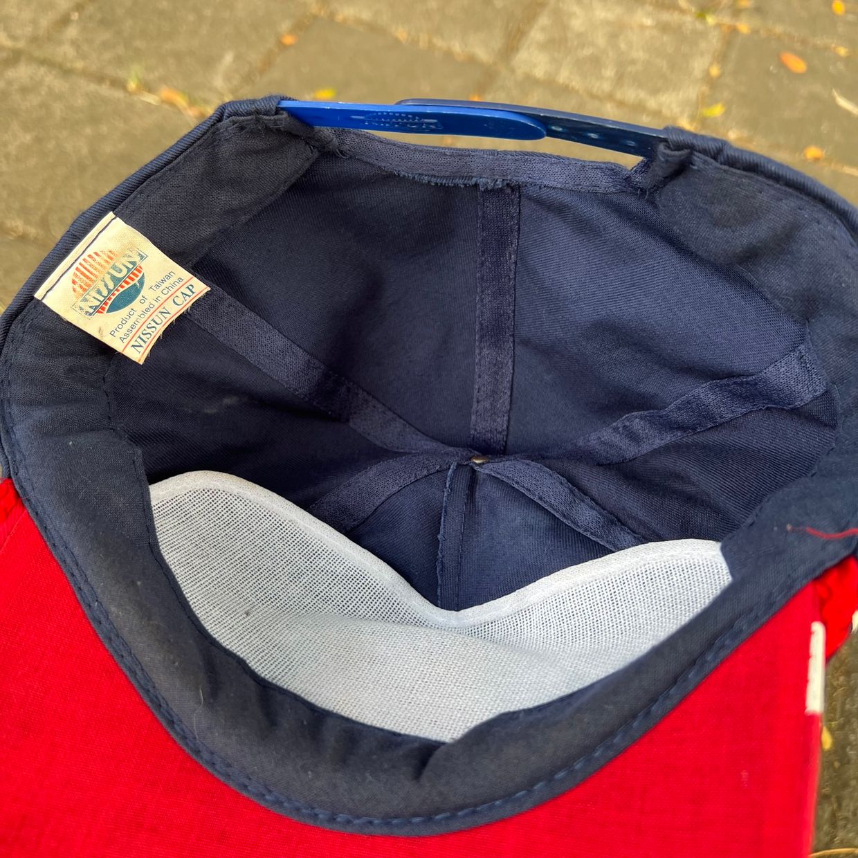 Vintage Y2K Hat Pria navy red, foto 4