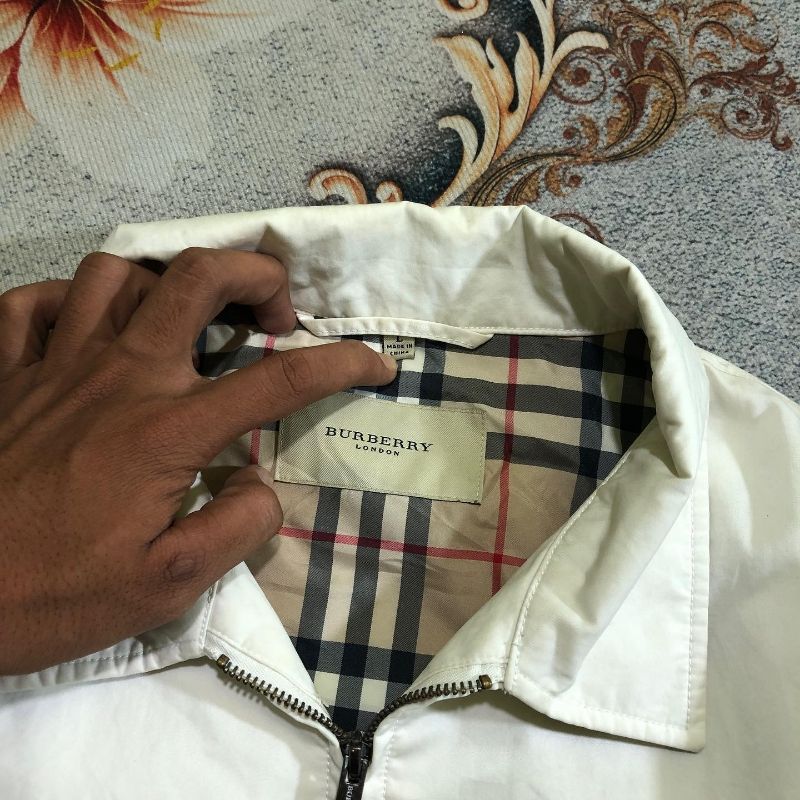 Burberry Luxury Harrington jacket Pria white, foto 6