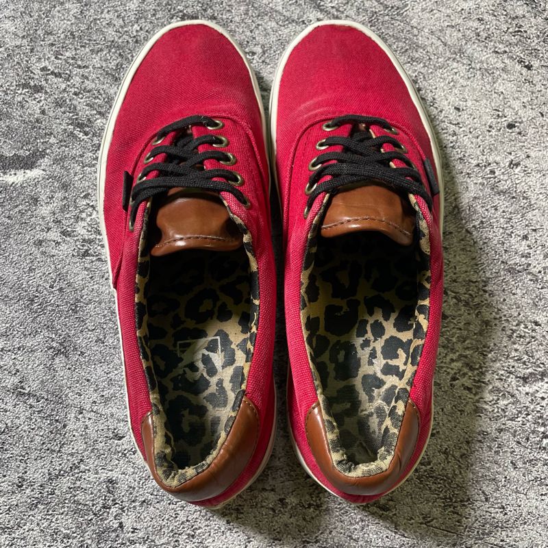 VANS Casual Sneakers Pria white red, foto 8